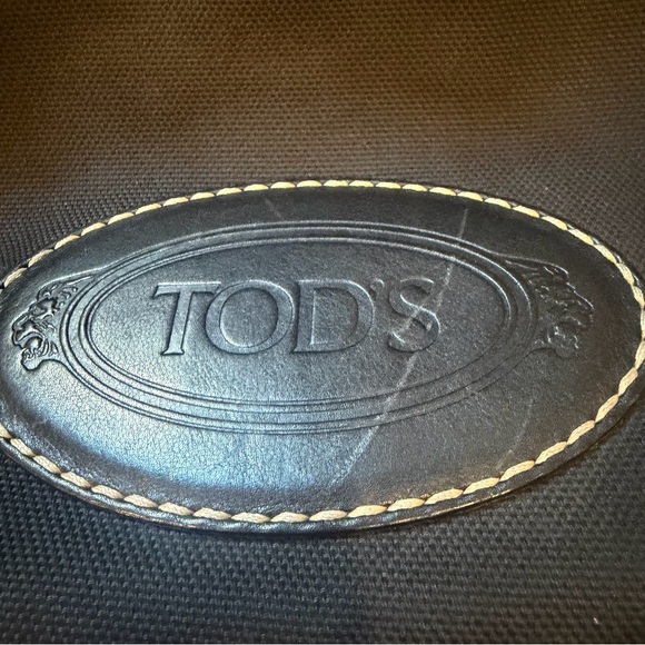 Tod’s Black Nylon Leather Trim Tote Bag Designer Luxury Shoulder Bag - Picture 5 of 12